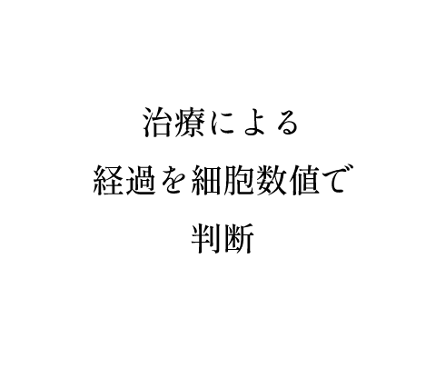 治療による経過を細胞数値で判断